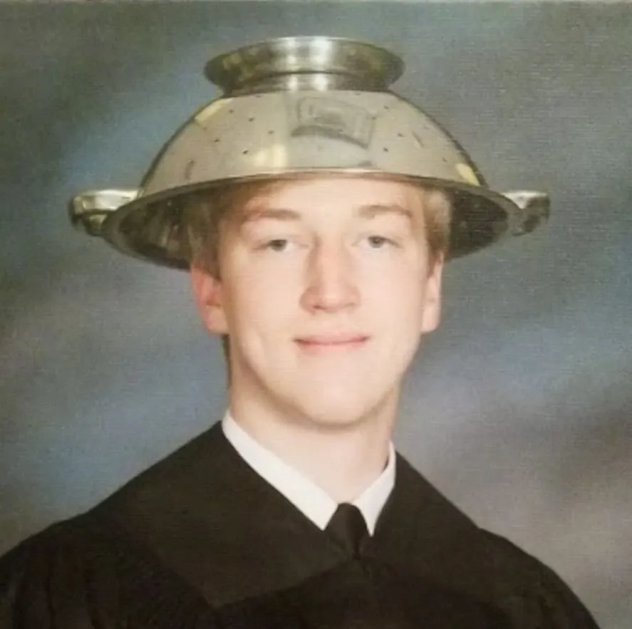 Cade wearing a hat.