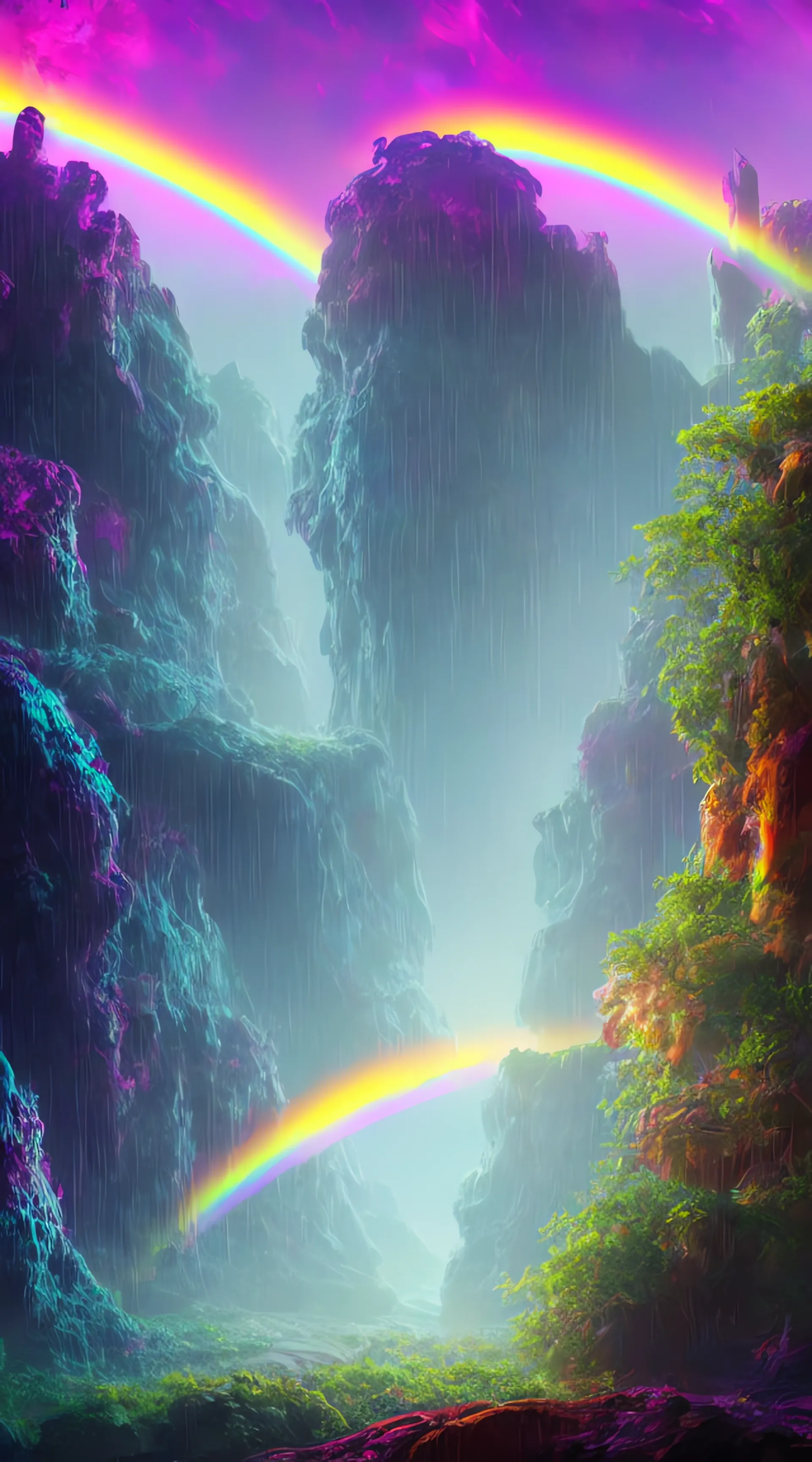 Phone wallpaper generated with Stable Diffusion, variation 1