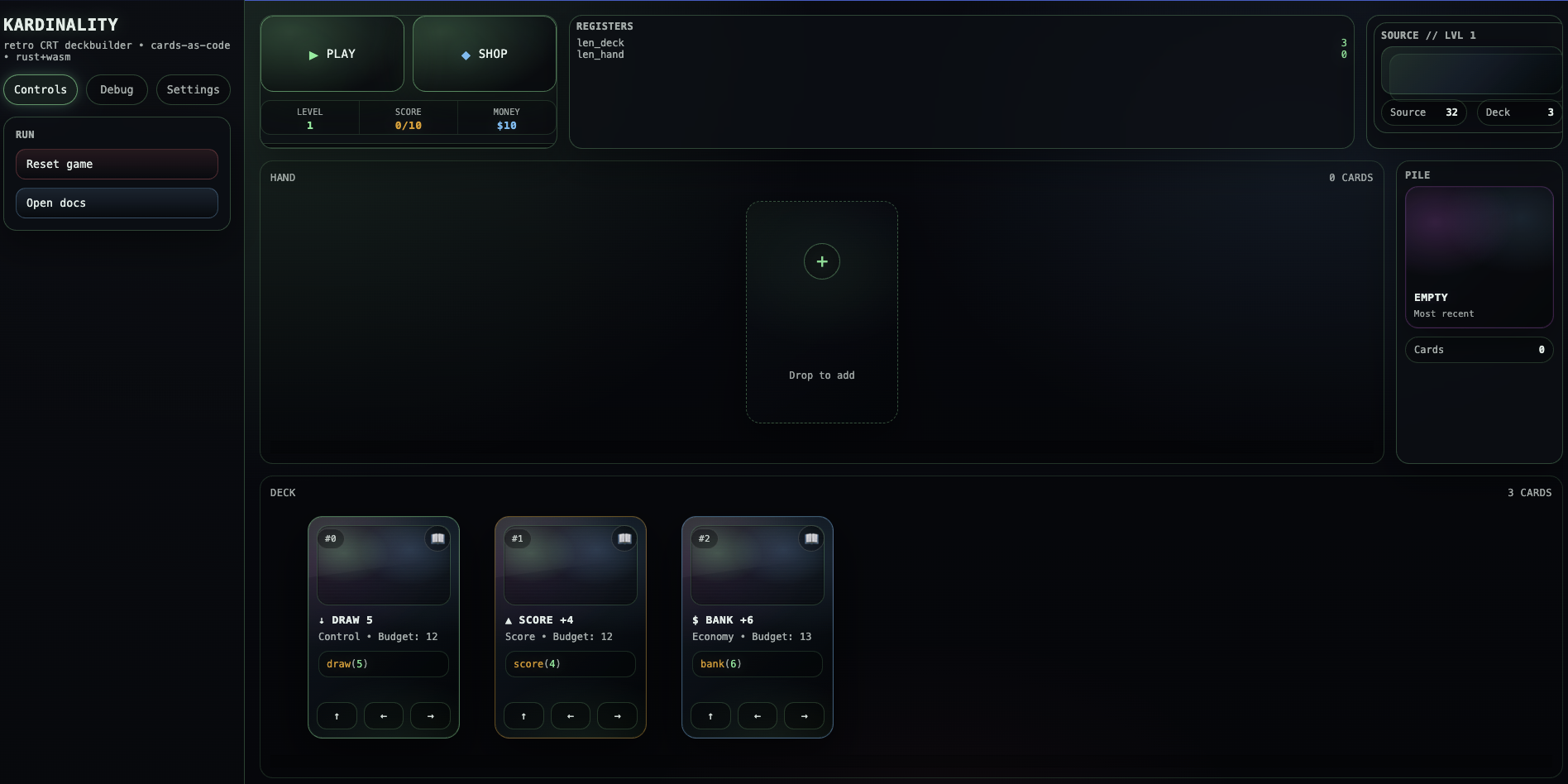 LangJam GameJam: Kardinality